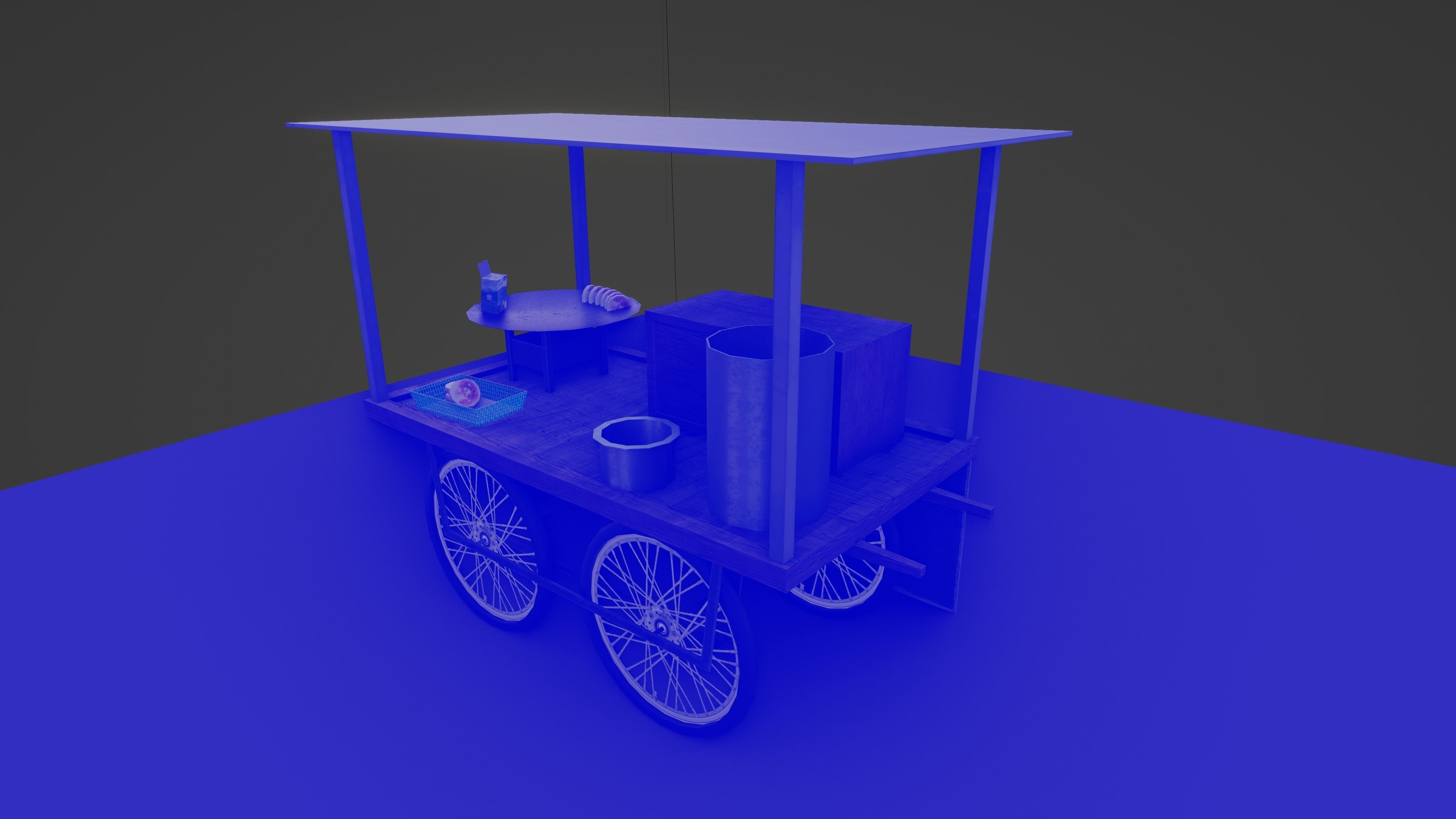 INDIAN PANIPURI CART Low-poly 3D model_11