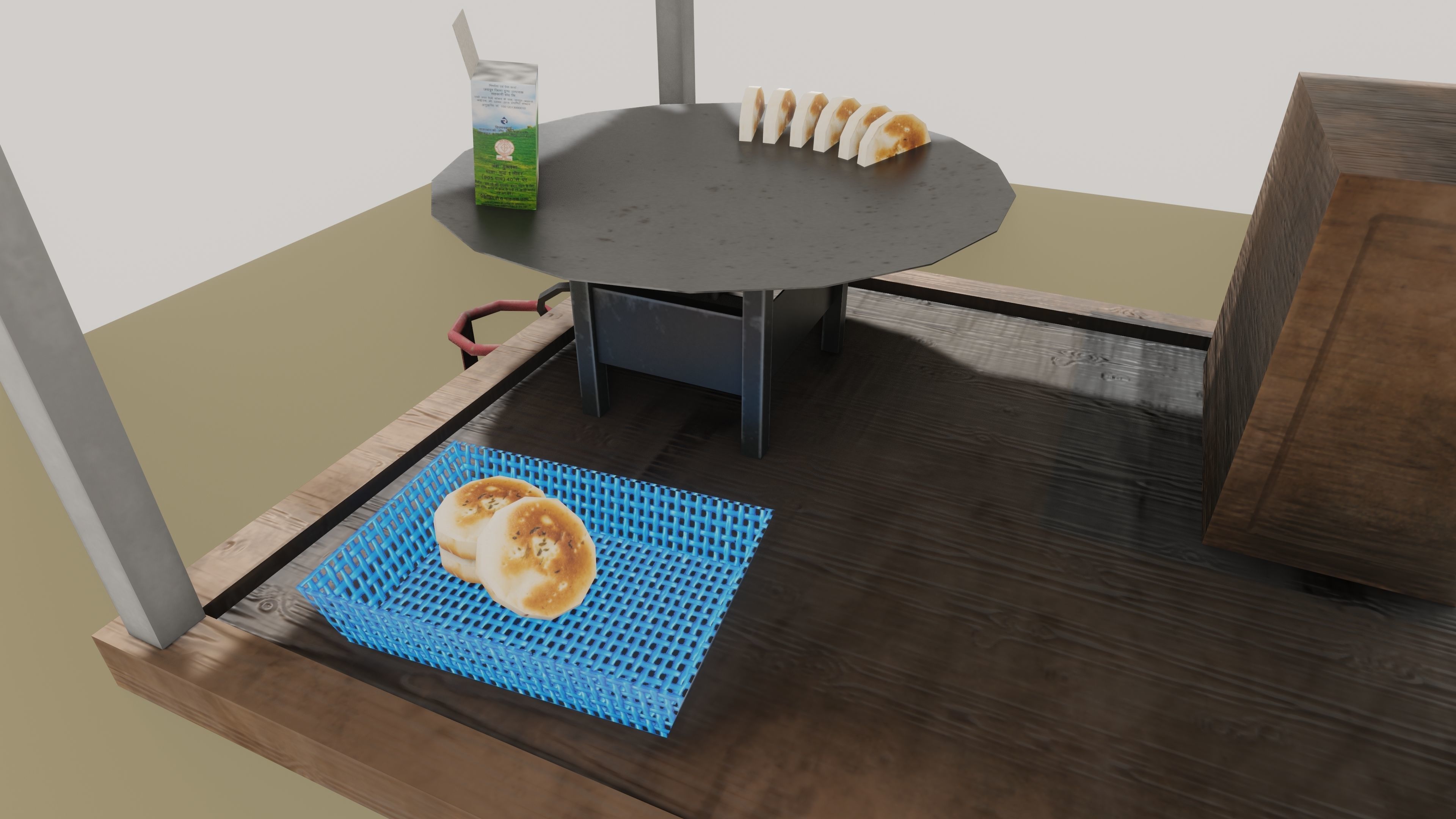 INDIAN PANIPURI CART Low-poly 3D model_6