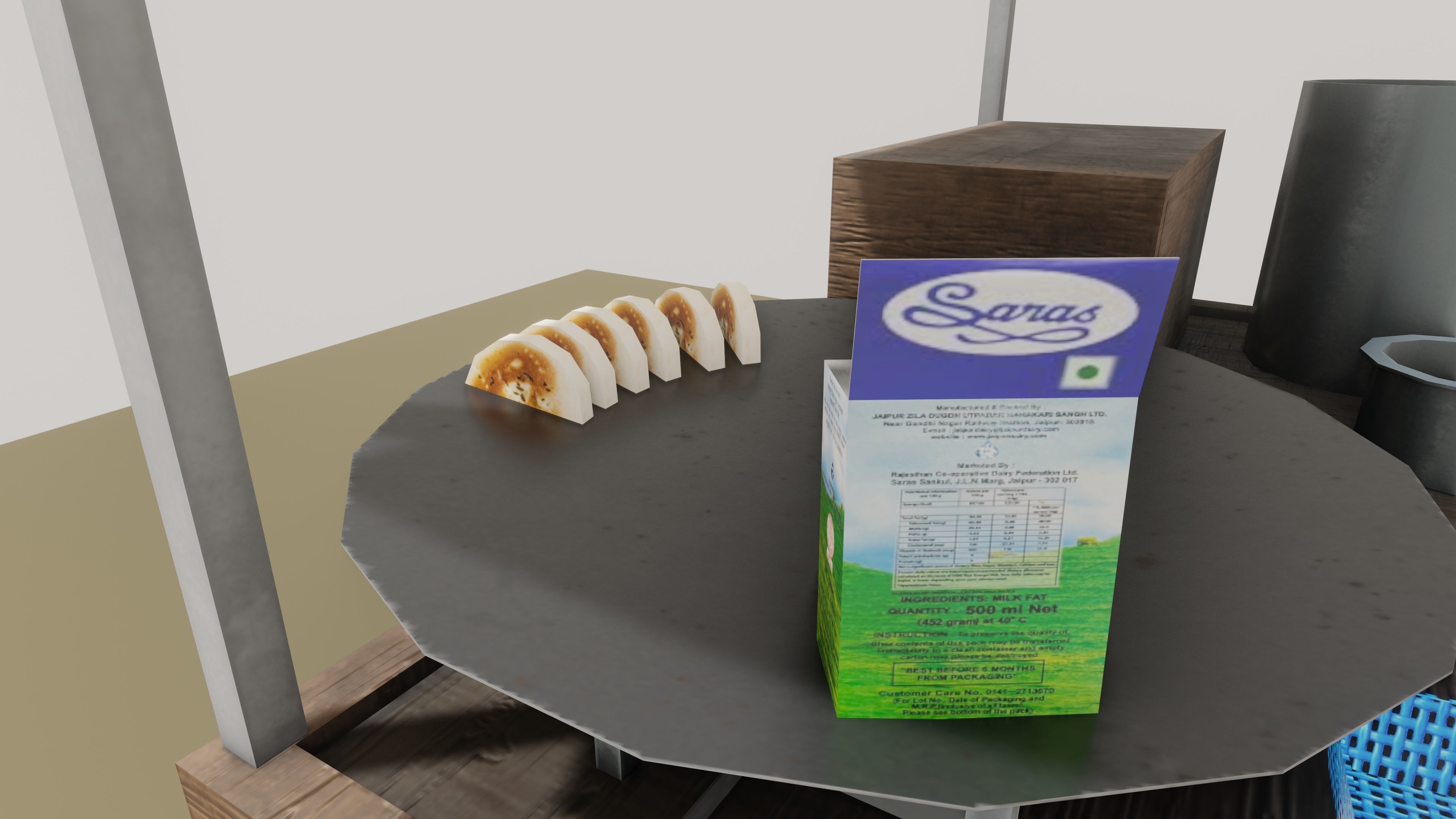 INDIAN PANIPURI CART Low-poly 3D model_2