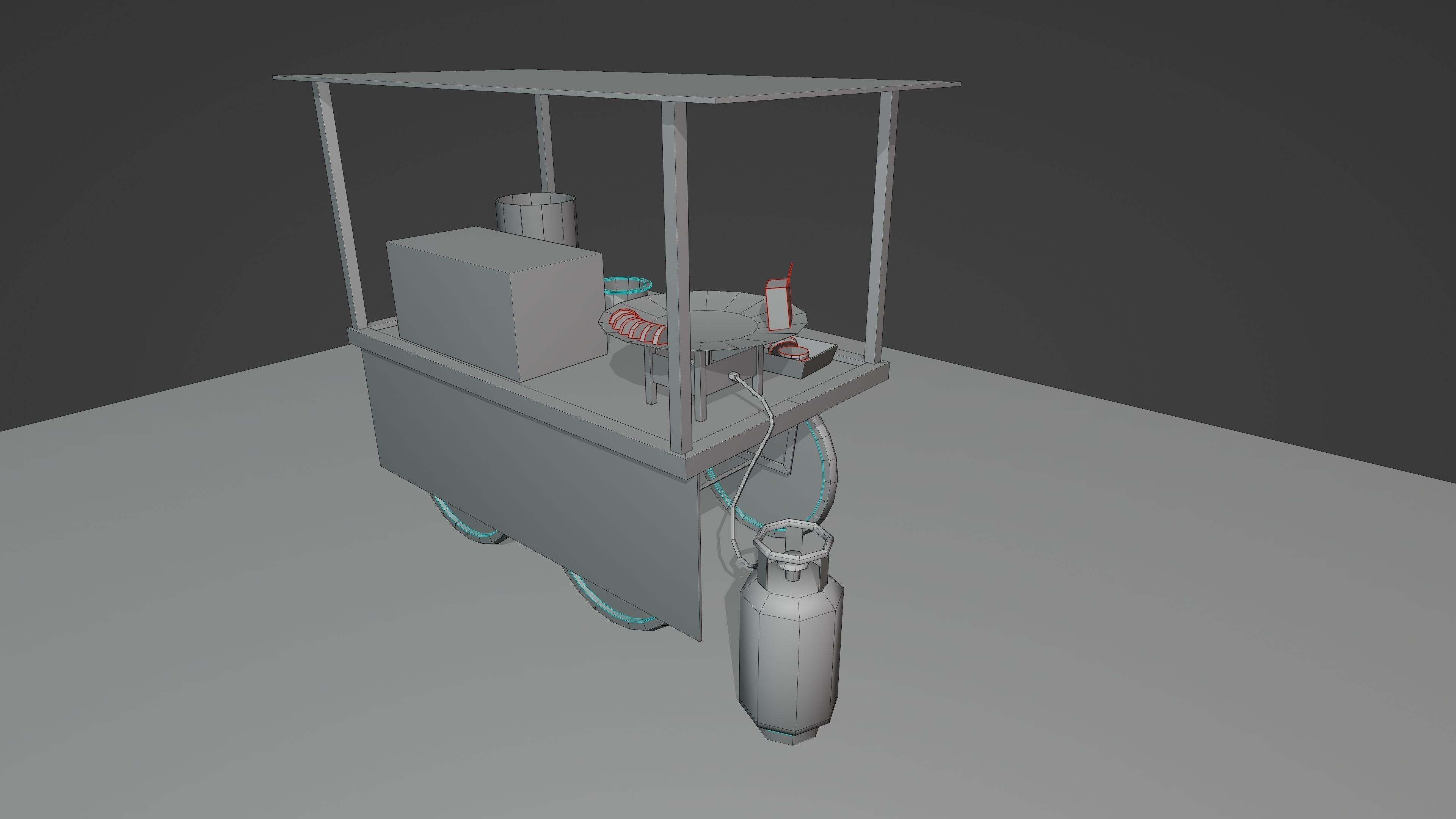 INDIAN PANIPURI CART Low-poly 3D model_13