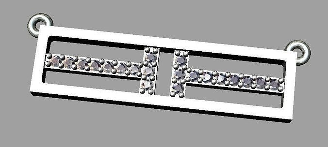Tiffany-t-Open Horizontal Diamond Bar Pendant 3D print model