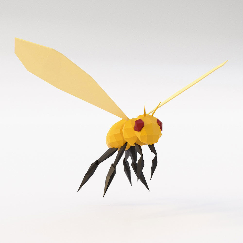 Honey Bee 3d model  Low-poly 3D model_1