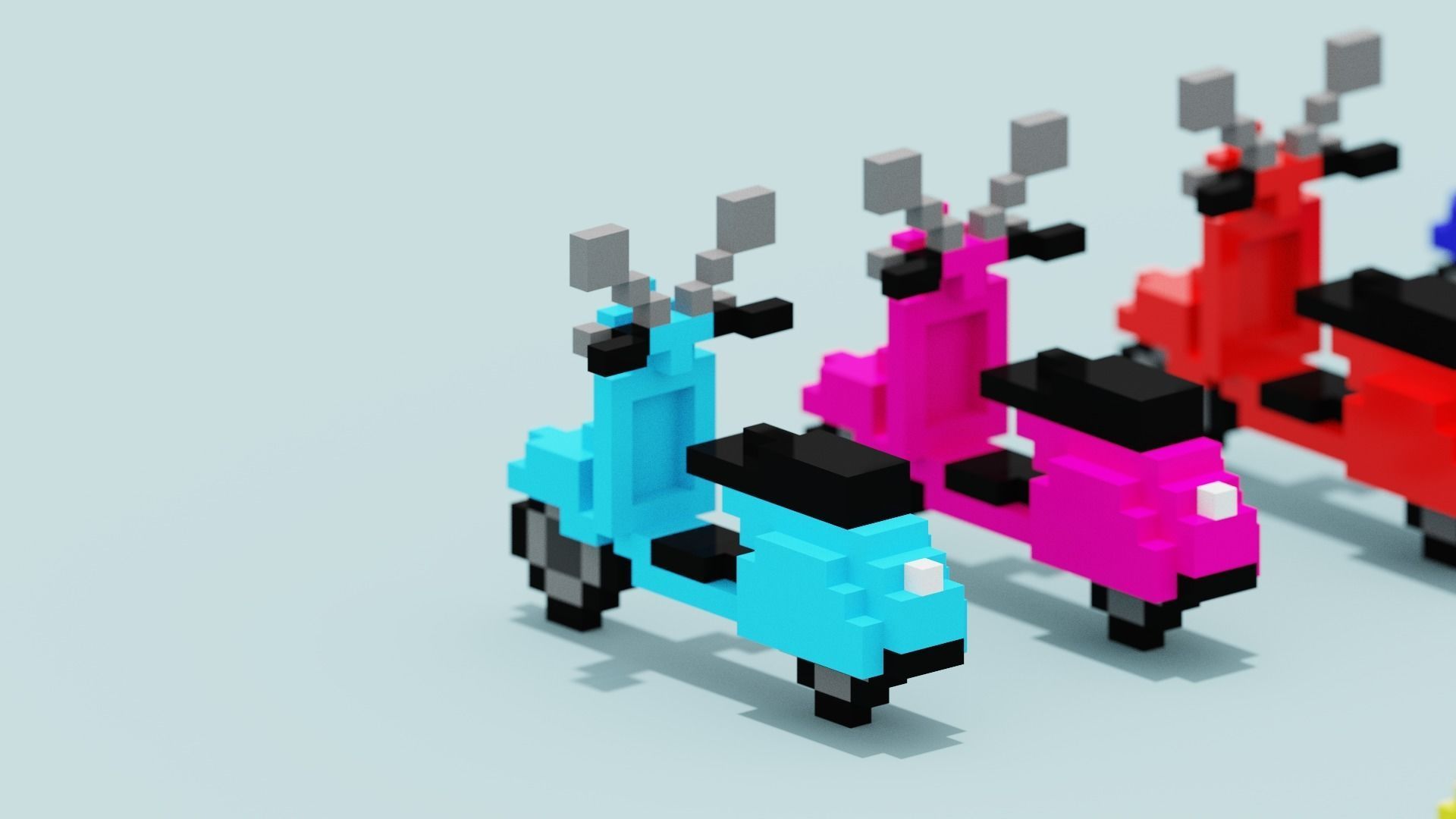 Voxel Vespa collection Low-poly 3D model_3