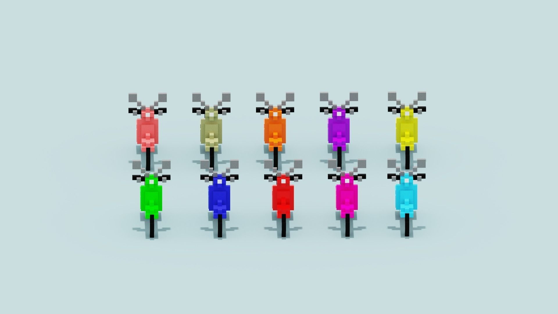 Voxel Vespa collection Low-poly 3D model_20