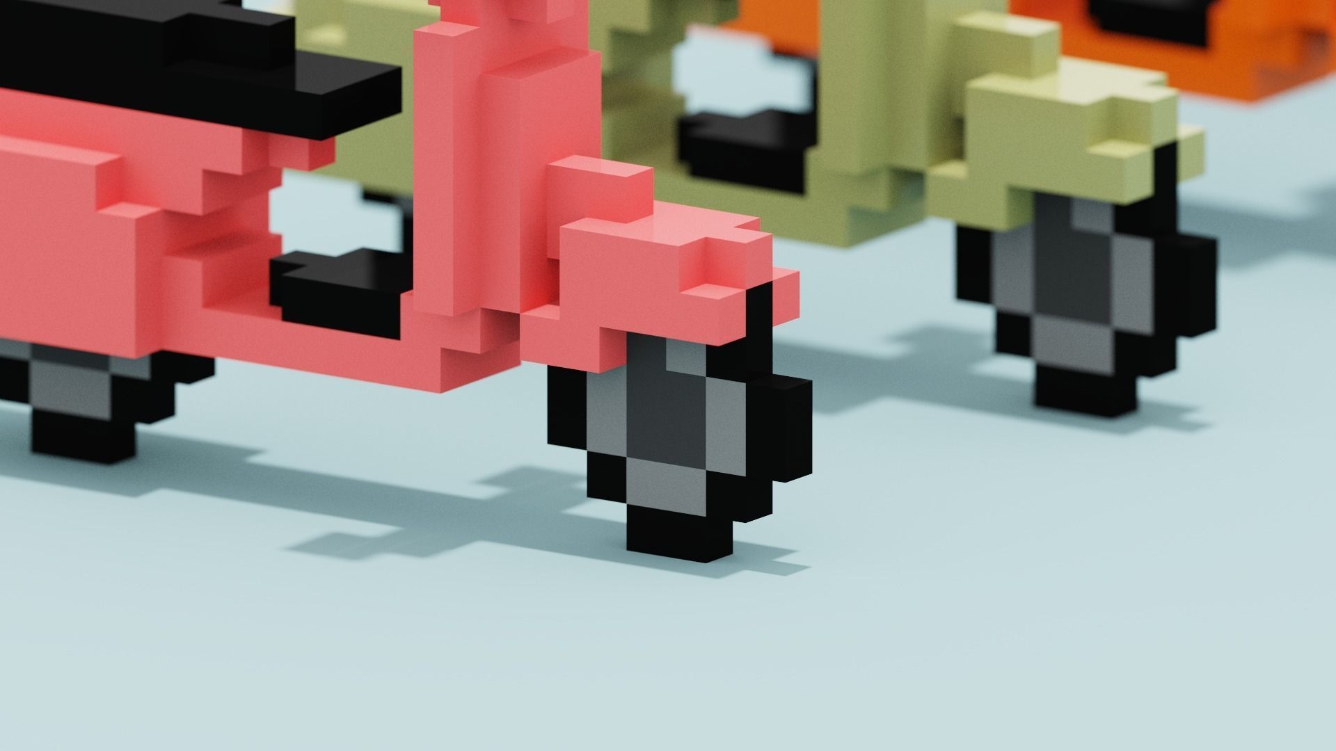 Voxel Vespa collection Low-poly 3D model_8