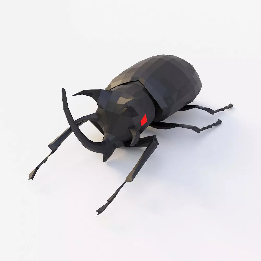 Beetle low poly 3d model origami Low-poly 3D model_0