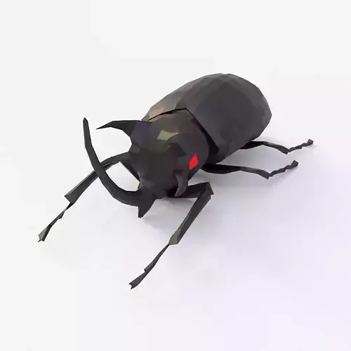 Beetle low poly 3d model origami