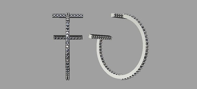 Tiffany-t-Diamond Hoop Earrings 3D print model