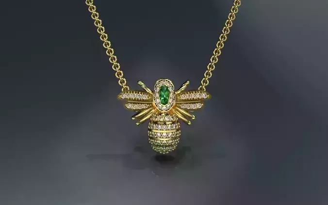 Bee Flower Pendant - 3D Jewelry - PG-243 3D print model