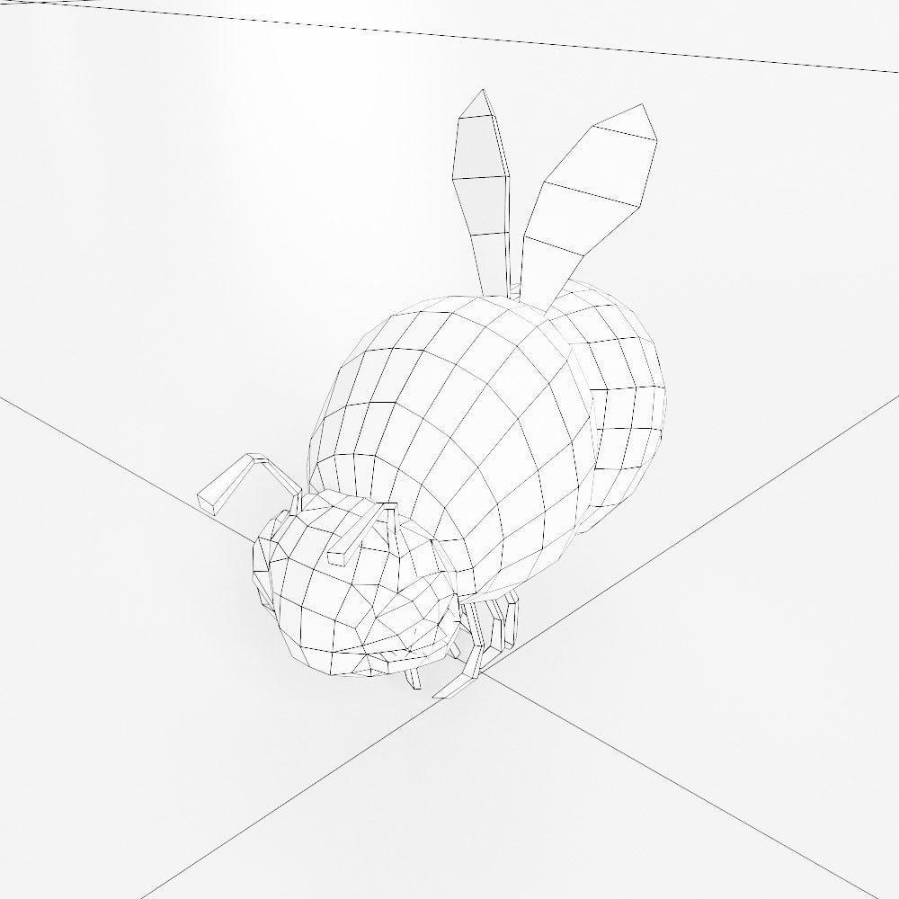 Bee cartoon 3d model  Low-poly 3D model_3