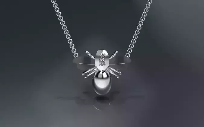 Bee Flower Pendant - 3D Jewelry - PG-244