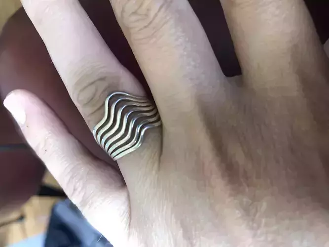 Row Band Ring 3D Printable Model with Real Photography