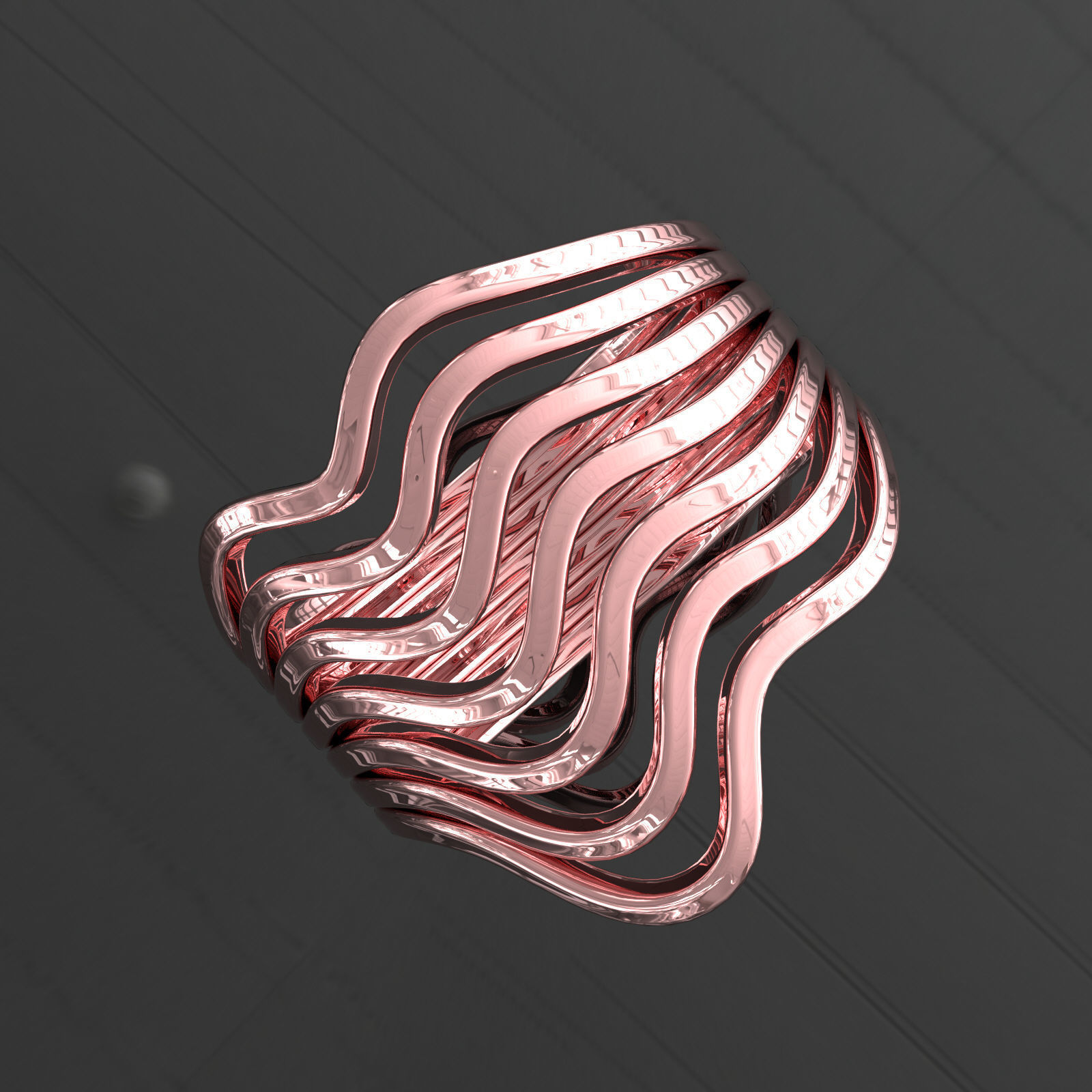 Row Band Ring 3D Printable Model with Real Photography 3D print model_3