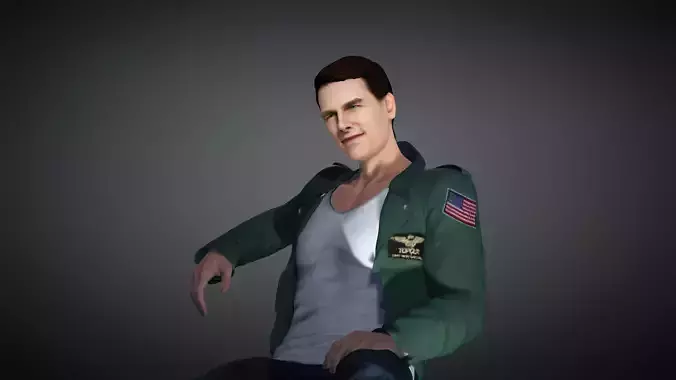 Maverick man in jeans Low-poly 3D model