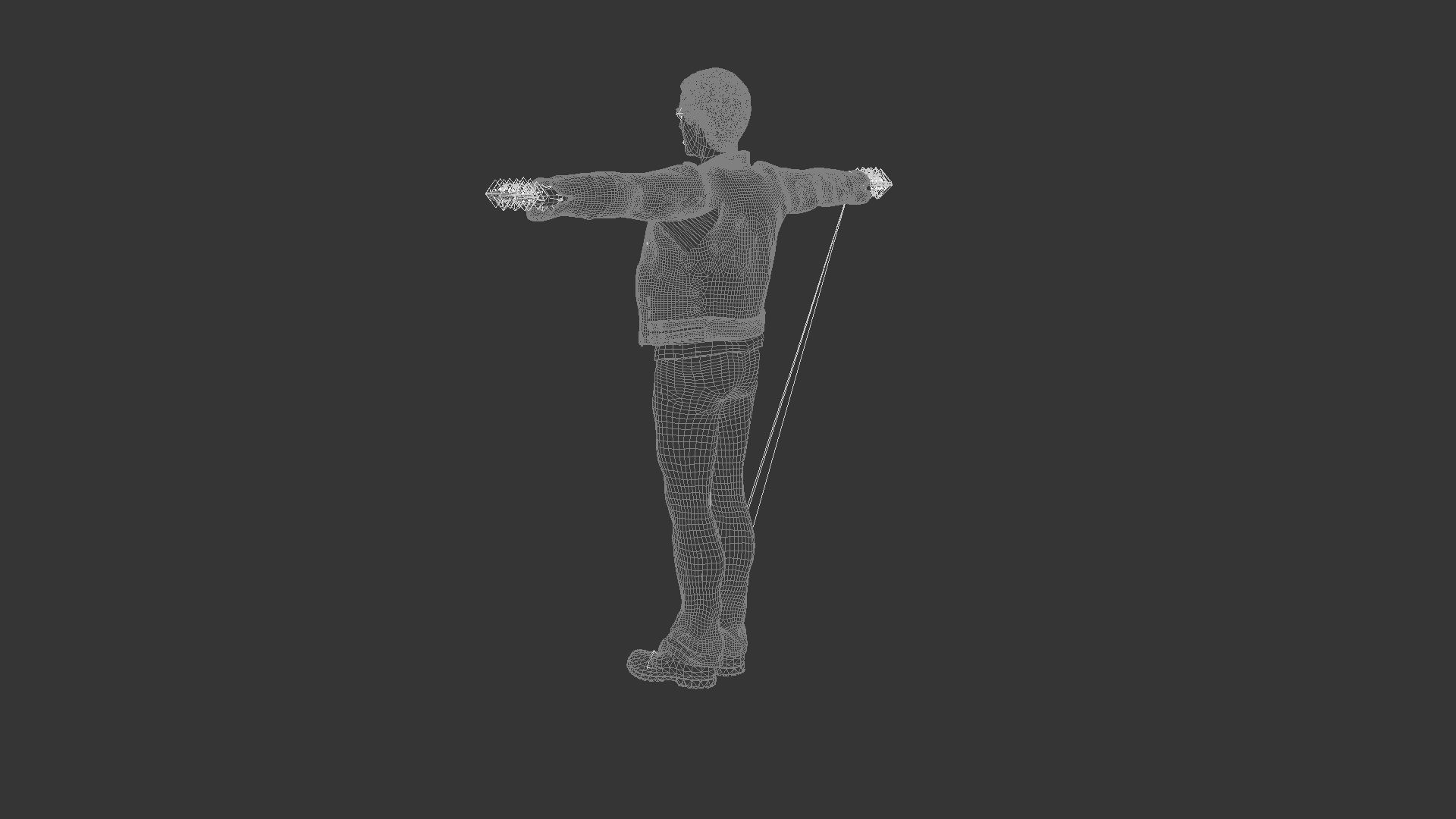 Maverick man in jeans Low-poly 3D model_9