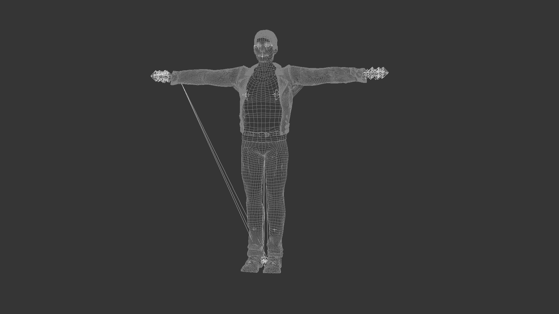 Maverick man in jeans Low-poly 3D model_8