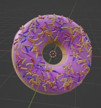 Donut with sprinkles Low-poly 3D model_1
