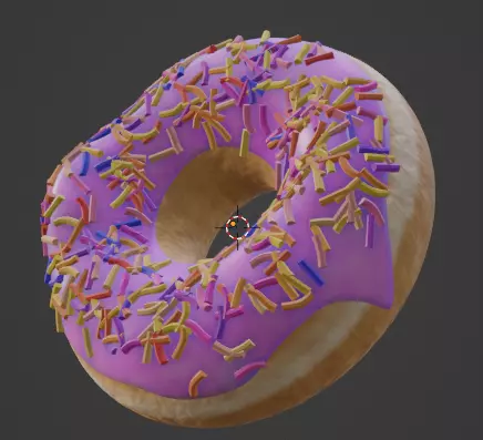 Donut with sprinkles Low-poly 3D model_0