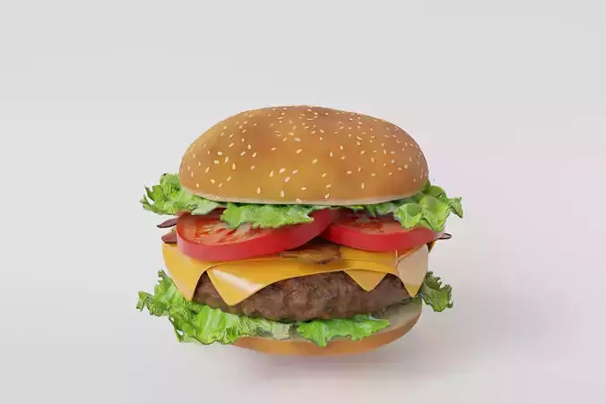 Realistic 3d model classic burger