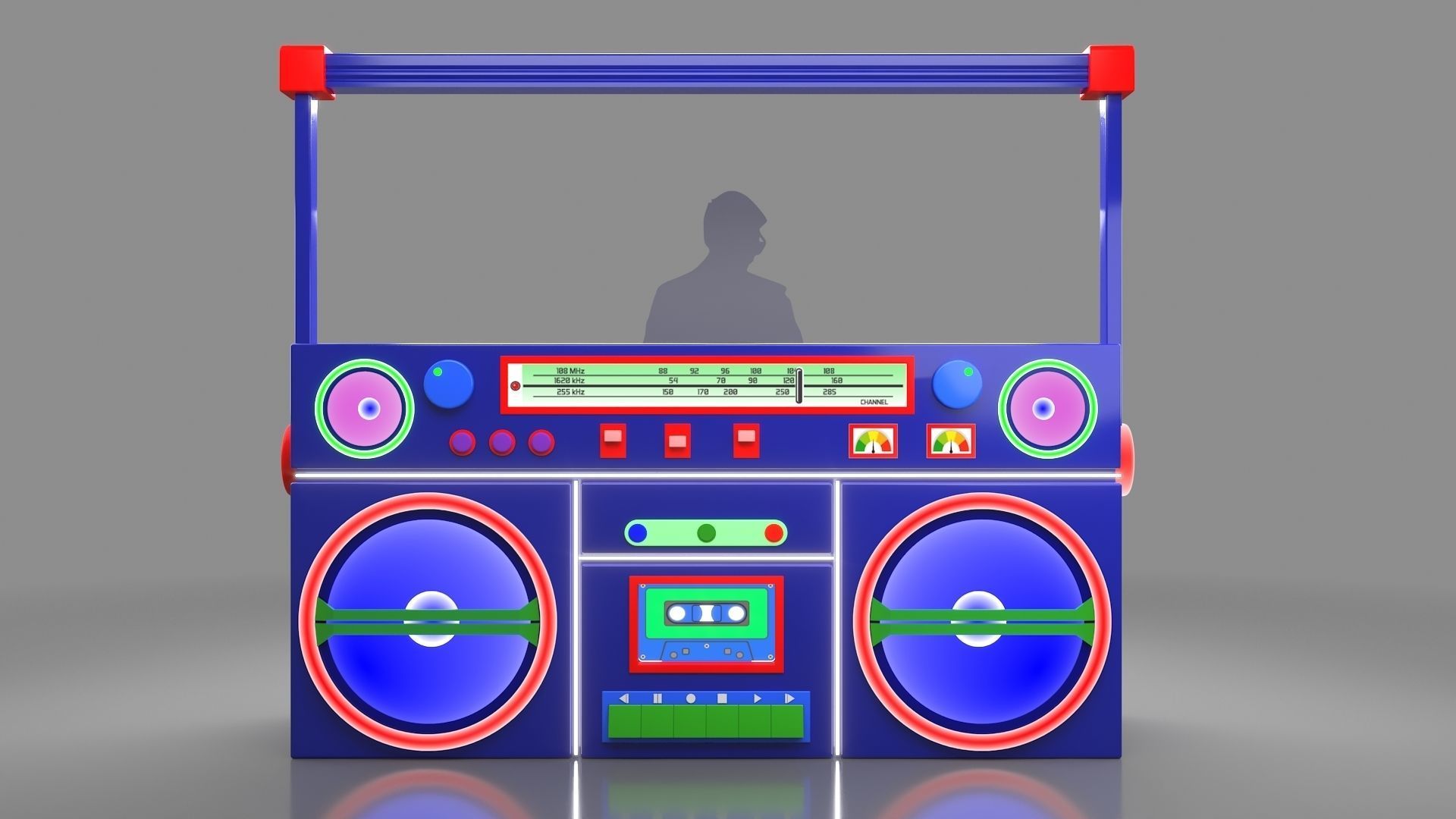 Giant boombox 3D model_2