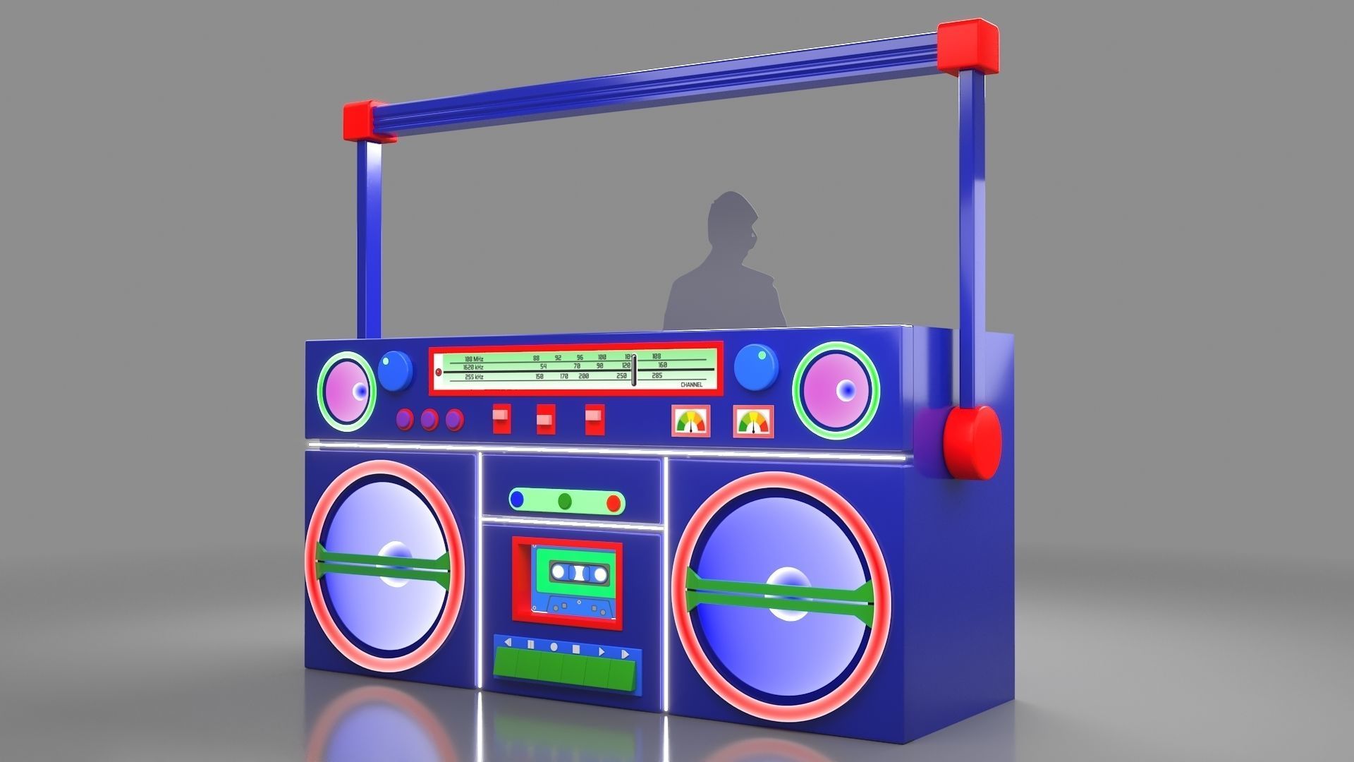 Giant boombox 3D model_1