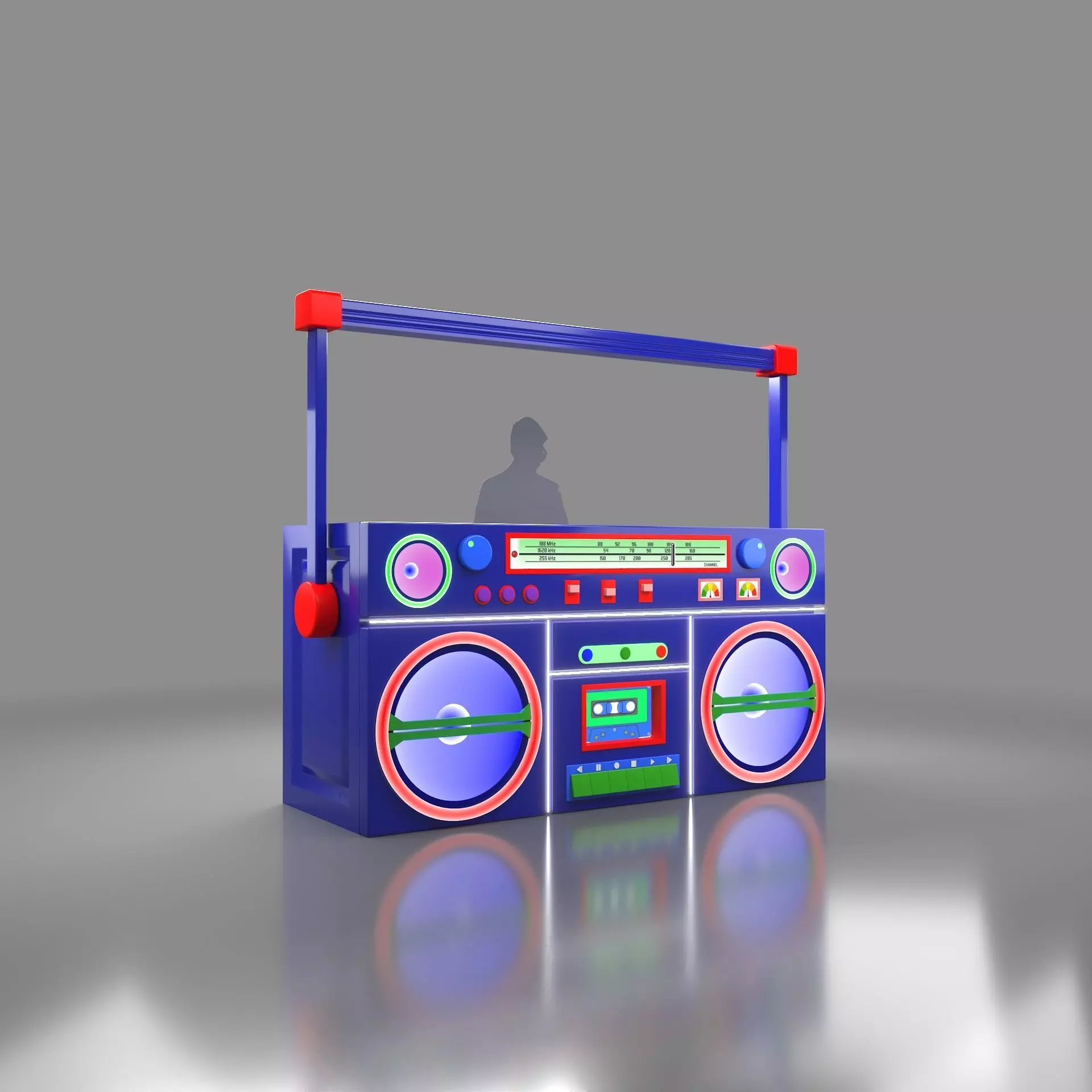 Giant boombox 3D model_0
