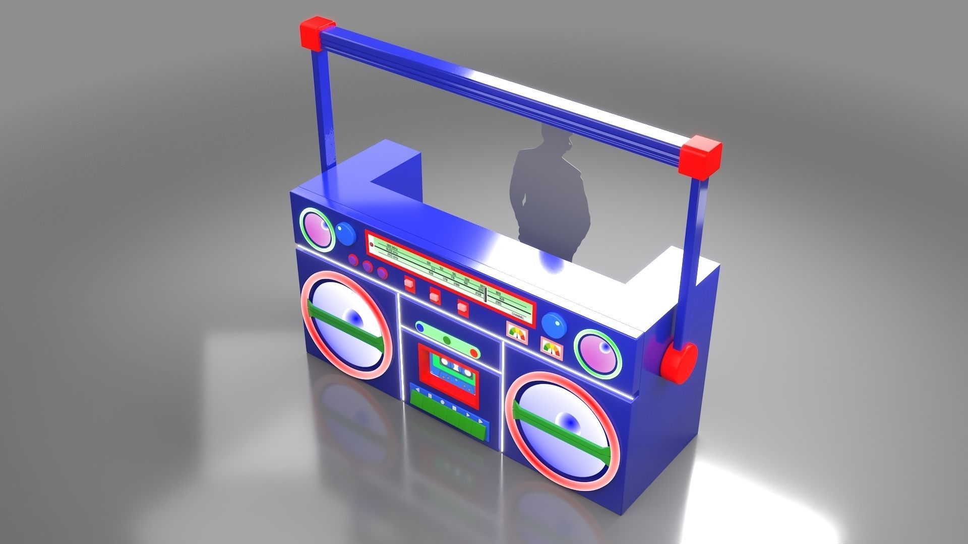 Giant boombox 3D model_4