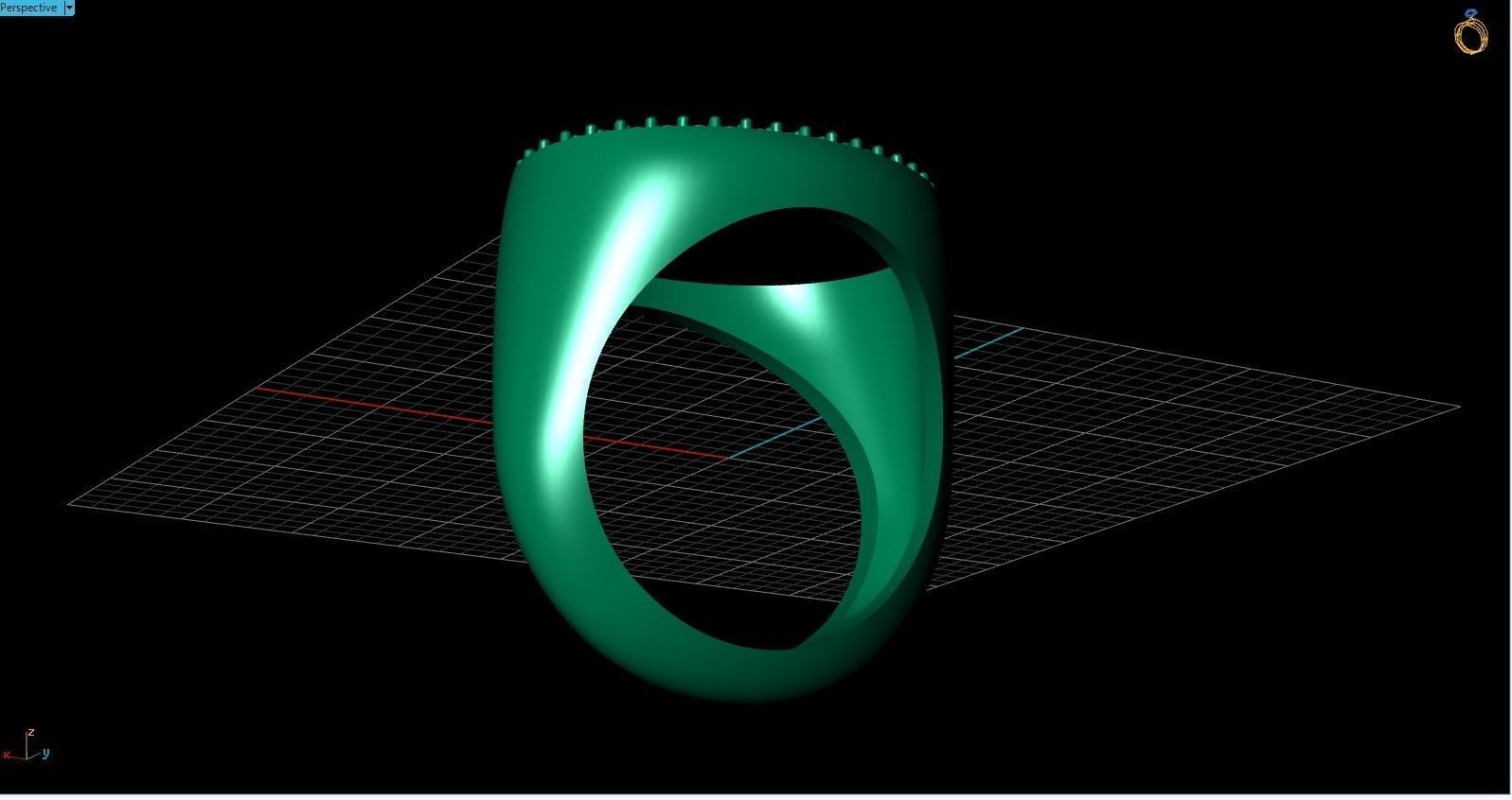 Gryphon Griffin Griffon ring with gems 3D print model_15