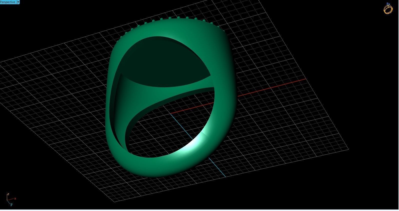 Gryphon Griffin Griffon ring with gems 3D print model_14