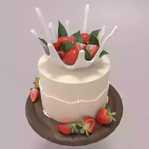 strawberry cake　0603 Strawberry cake 3D model | CGTrader