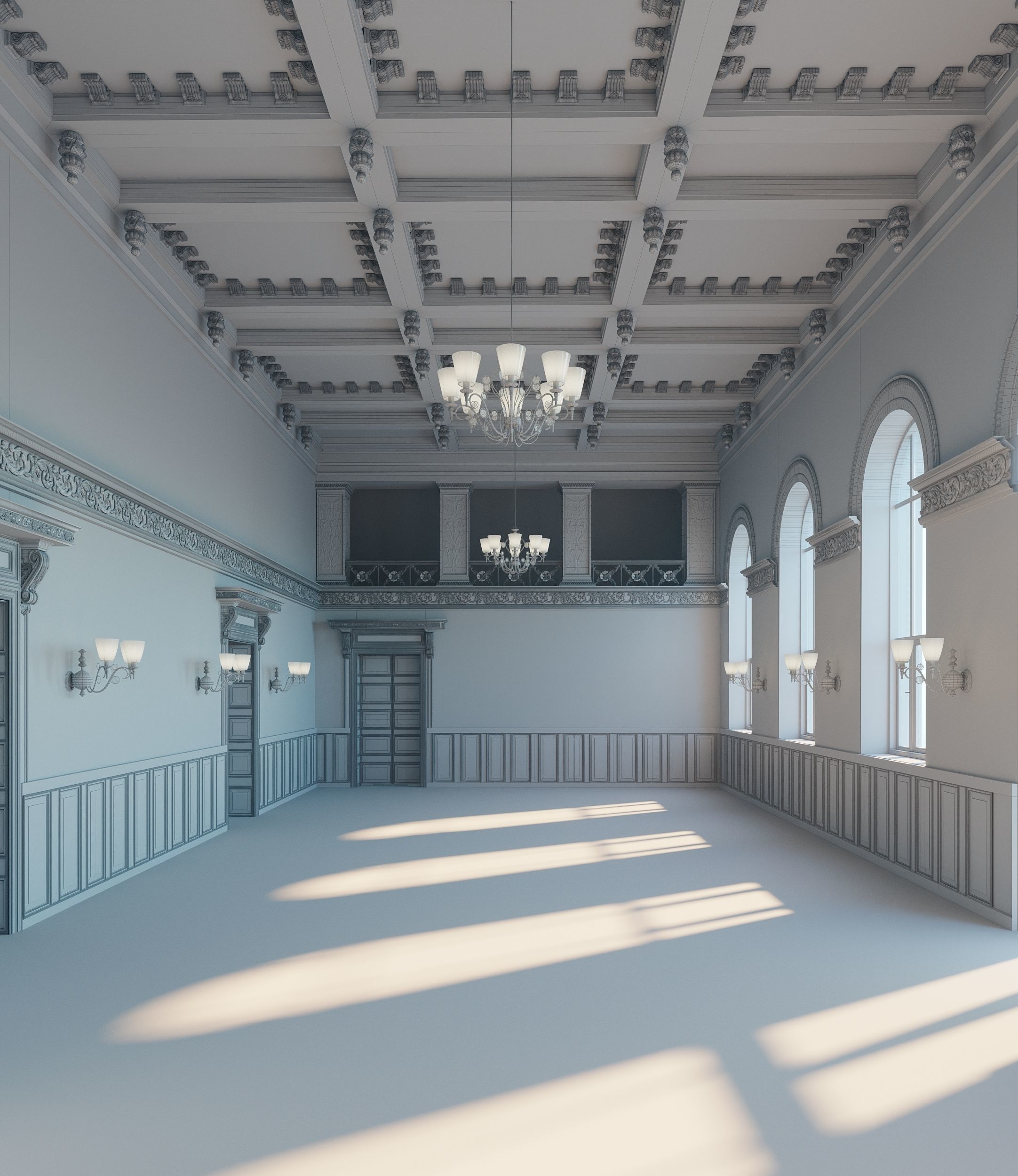 Classical Room 3D model_6