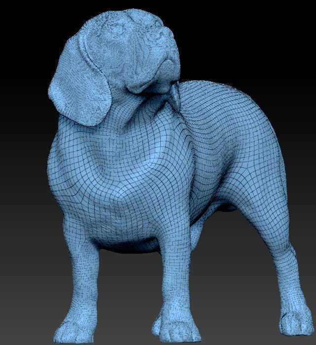 Walking dog 27 Low-poly 3D model_6