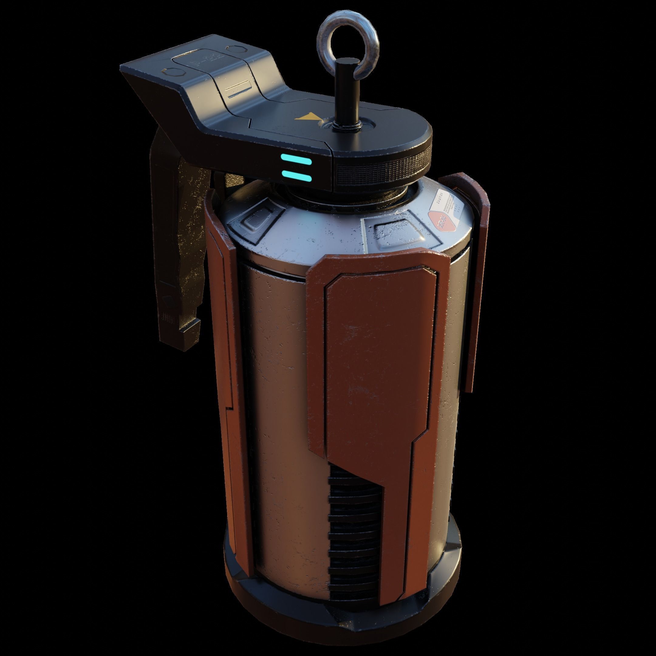 Game Ready Sci fi granade PBR Low-poly 3D model_6