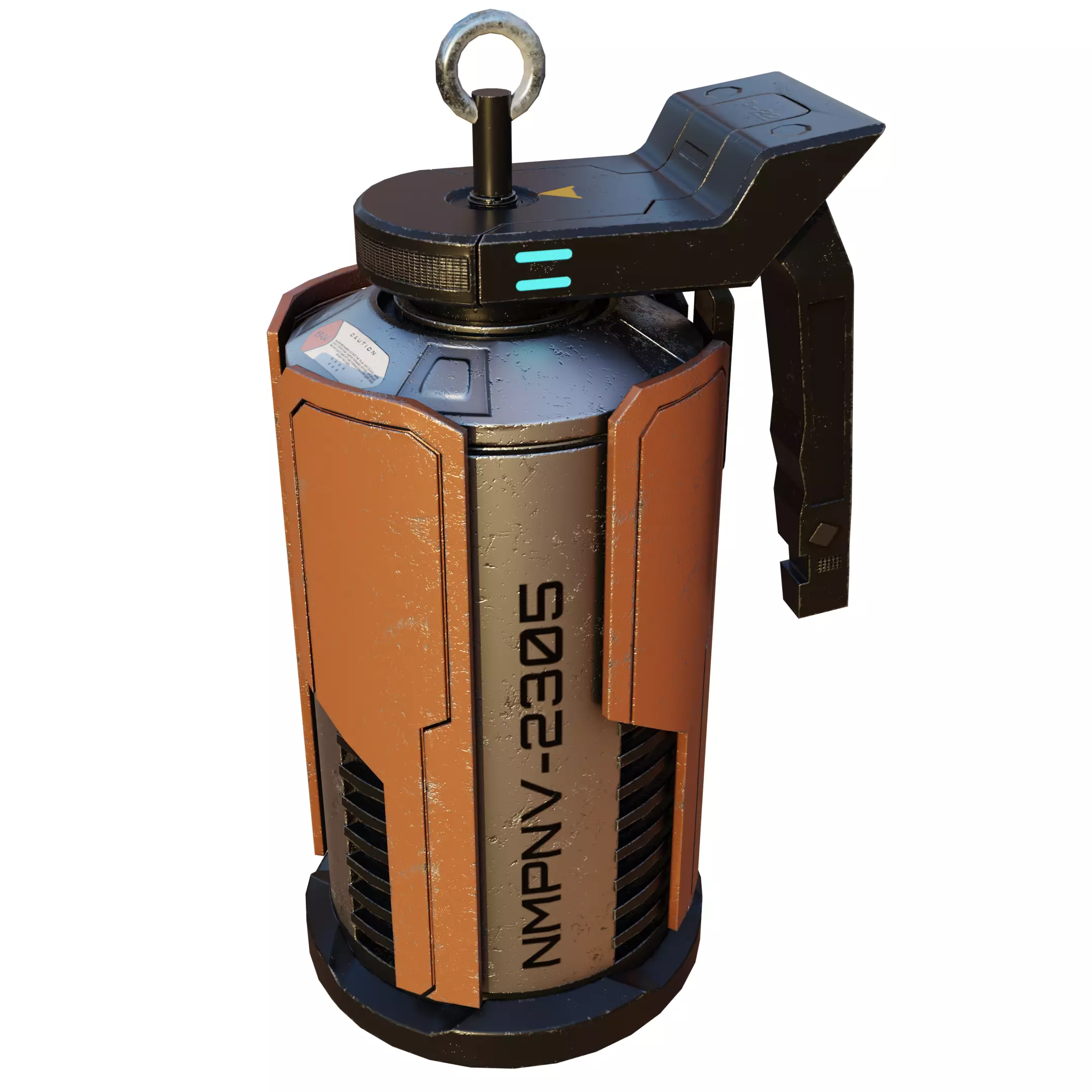 Game Ready Sci fi granade PBR Low-poly 3D model_0