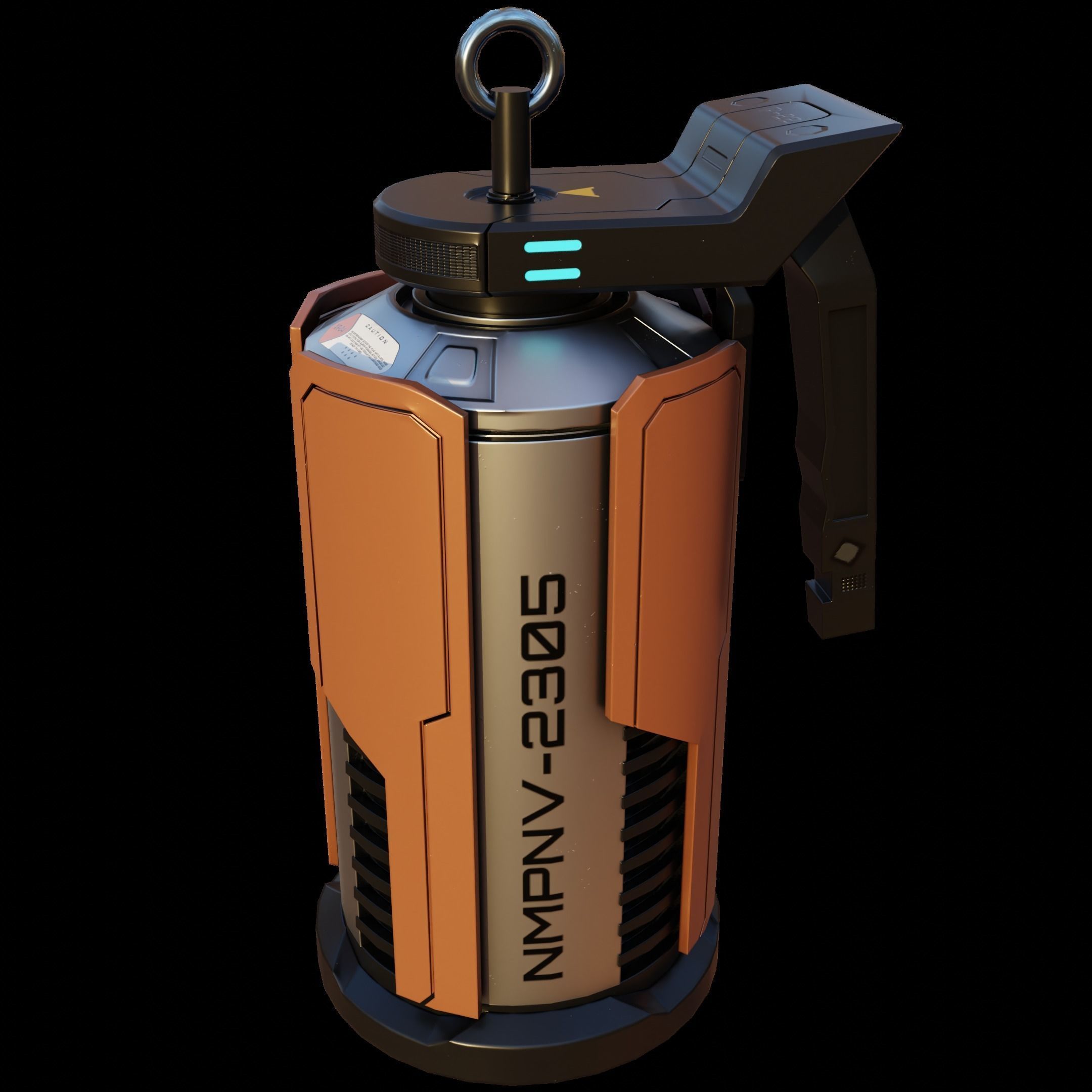 Game Ready Sci fi granade PBR Low-poly 3D model_3