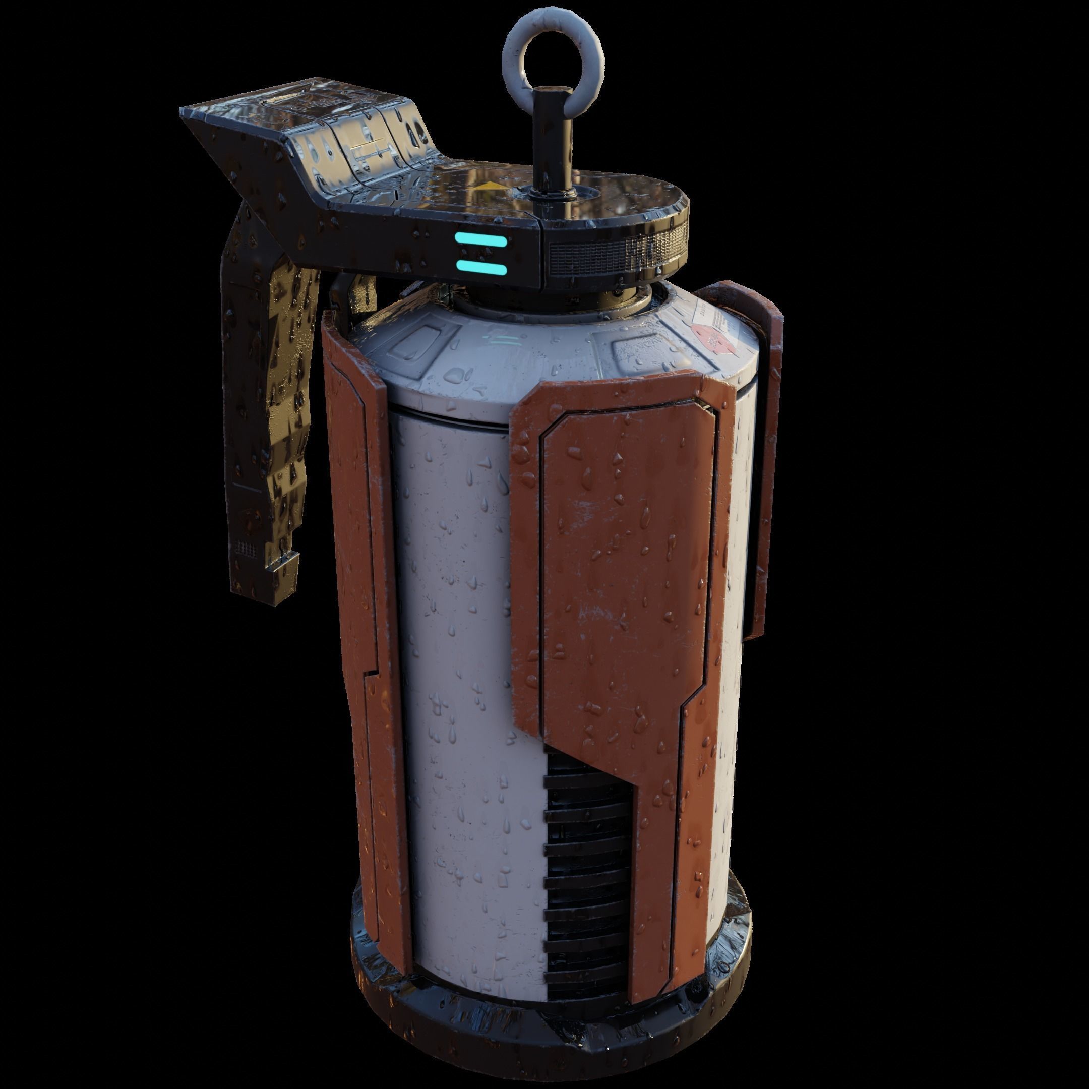 Game Ready Sci fi granade PBR Low-poly 3D model_8