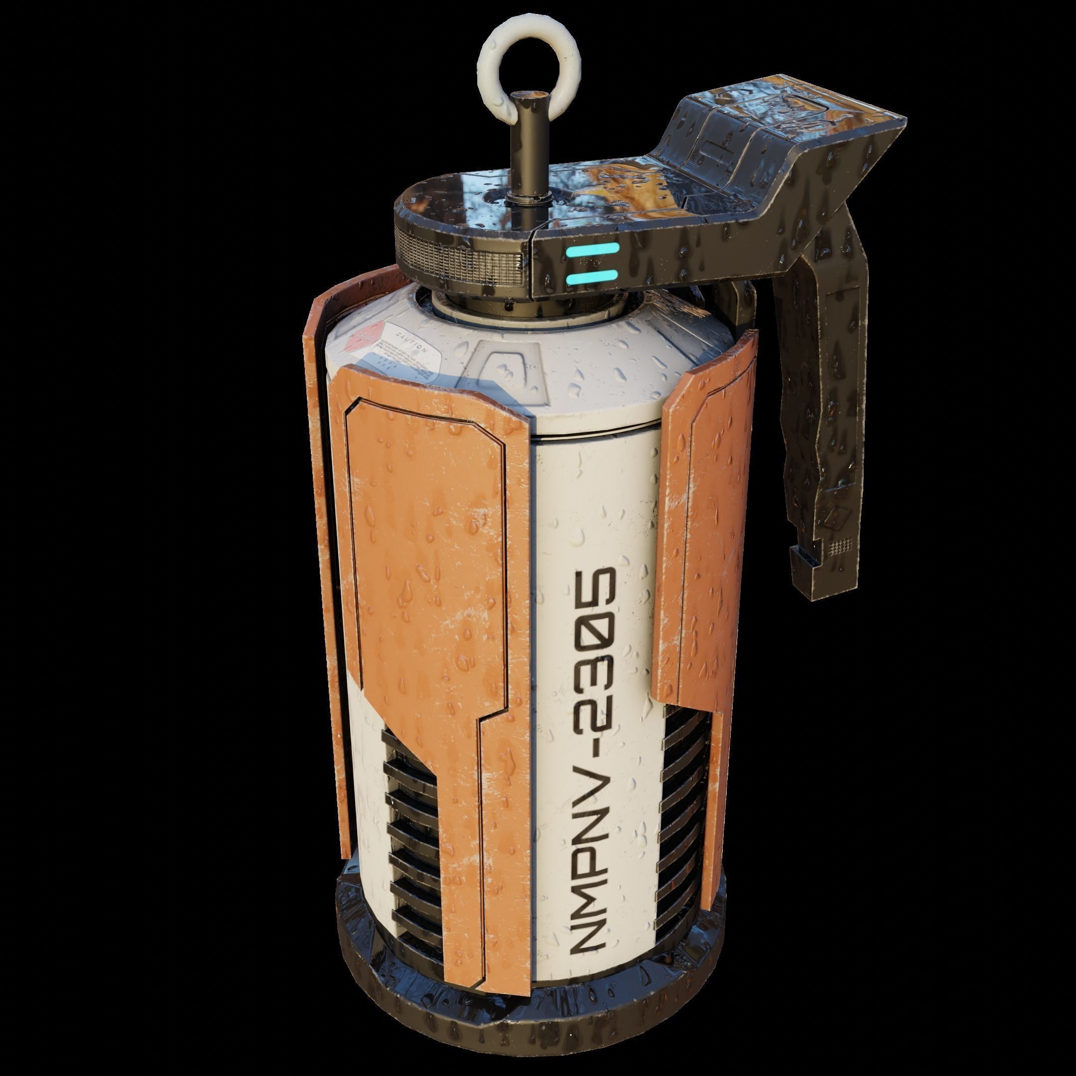 Game Ready Sci fi granade PBR Low-poly 3D model_1