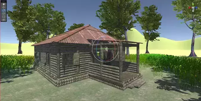 Game asset old house model