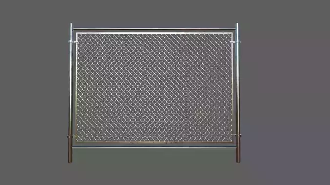 low poly fence chain link Low-poly 3D model