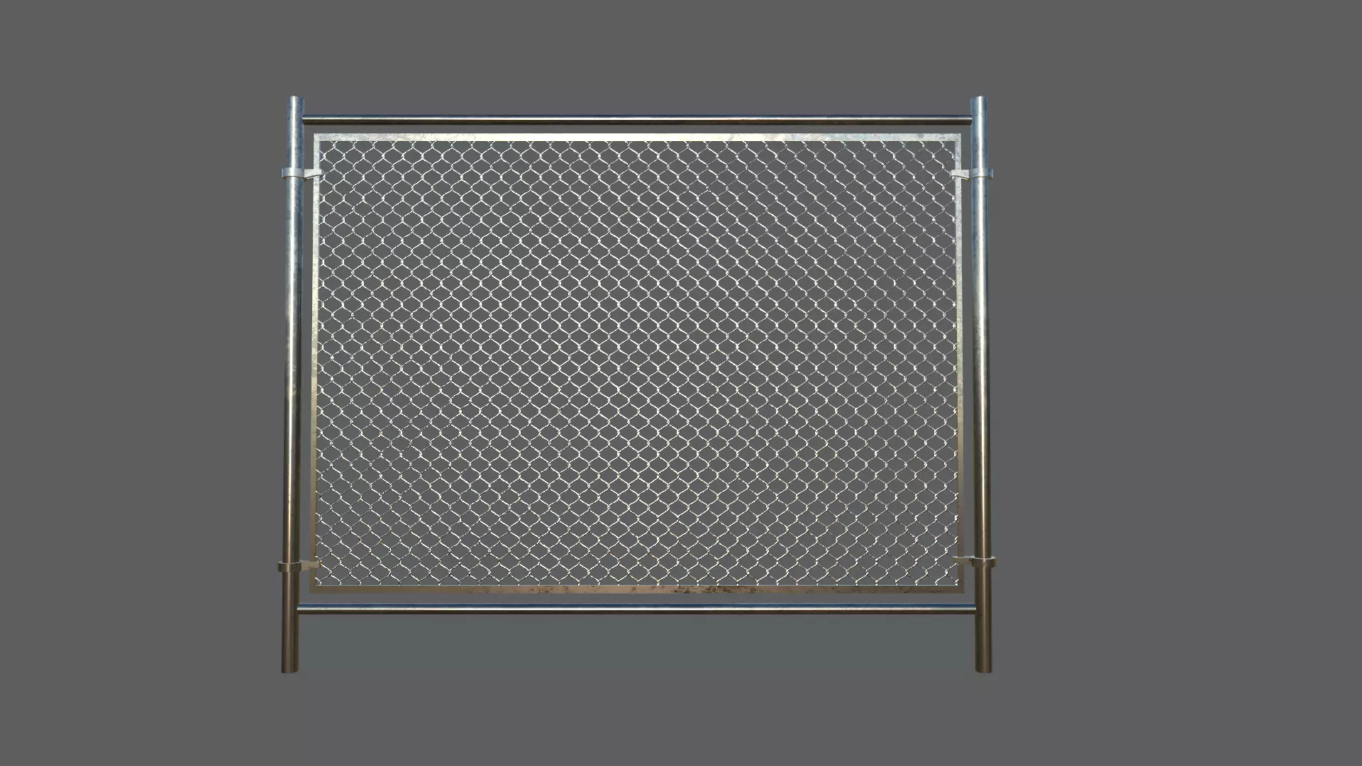 low poly fence chain link Low-poly 3D model_0