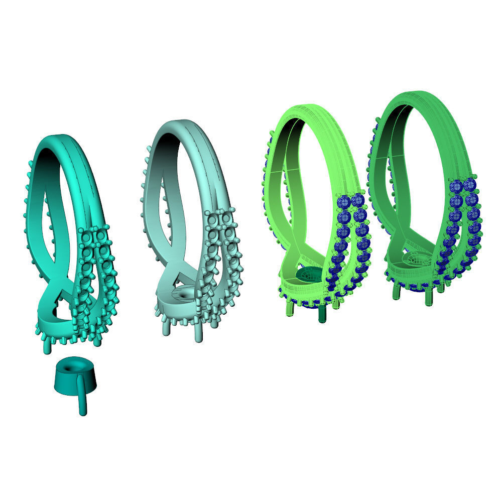 Twisted Knot Ring 30pt Pave 3D print model_18