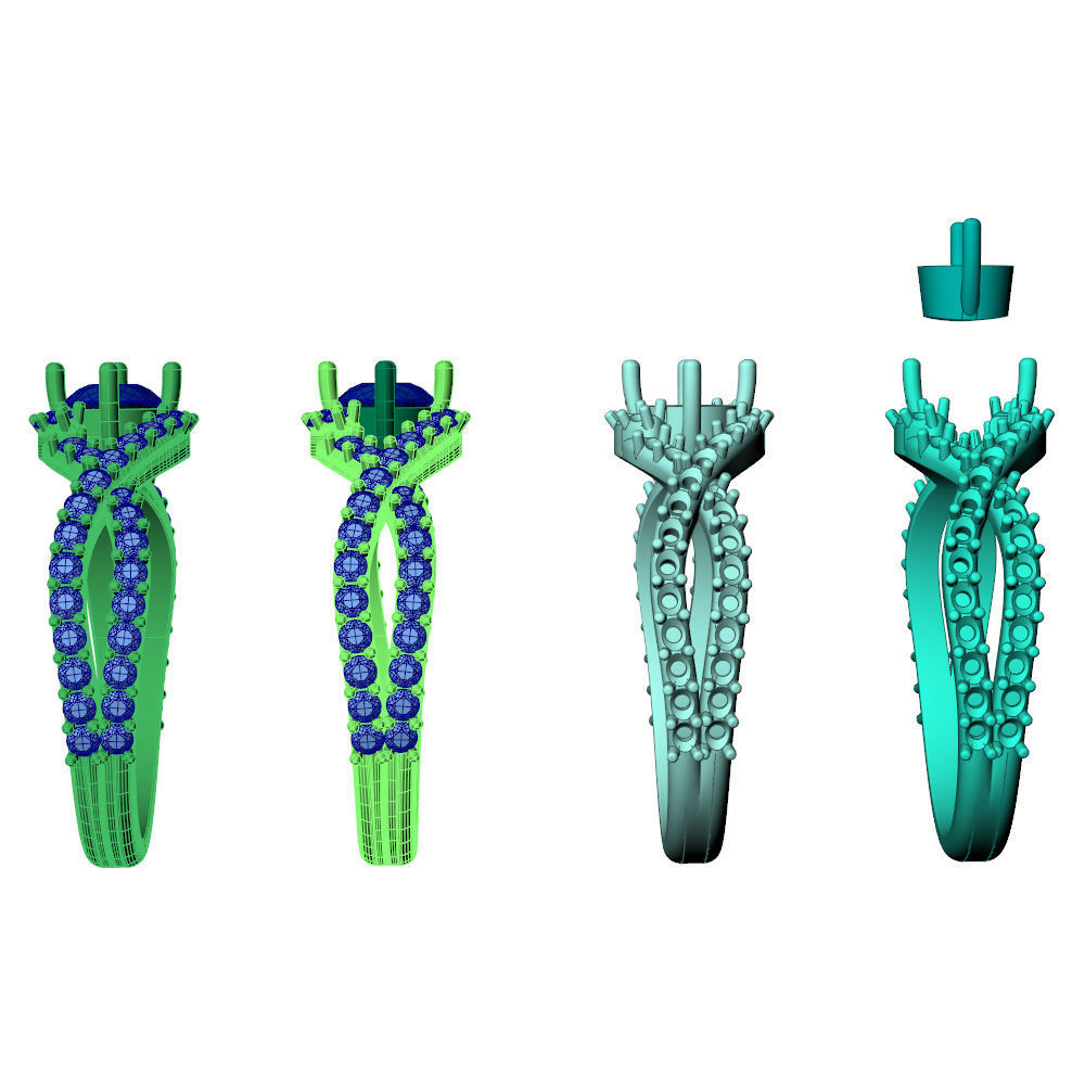 Twisted Knot Ring 30pt Pave 3D print model_13