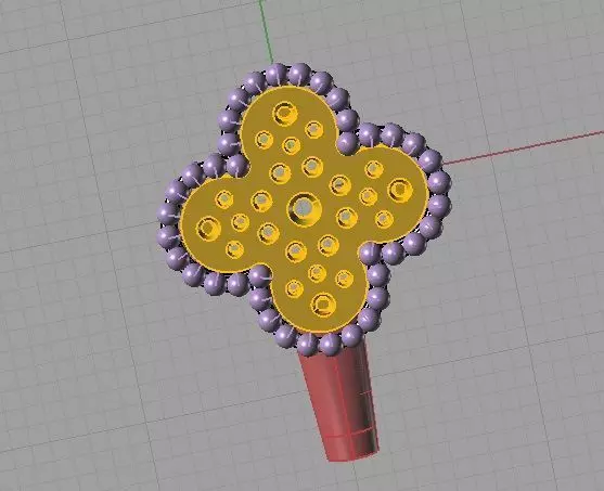 CG321 cross with beads 3D print model_0