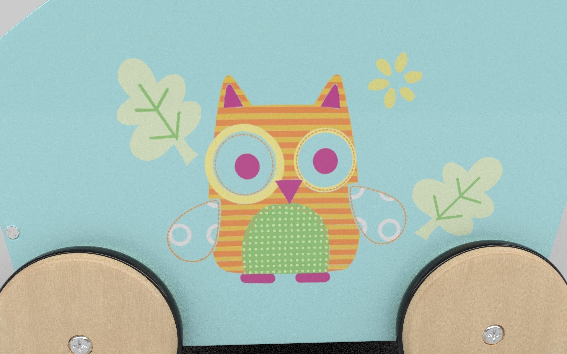 Wooden Trolley Low-poly 3D model_6