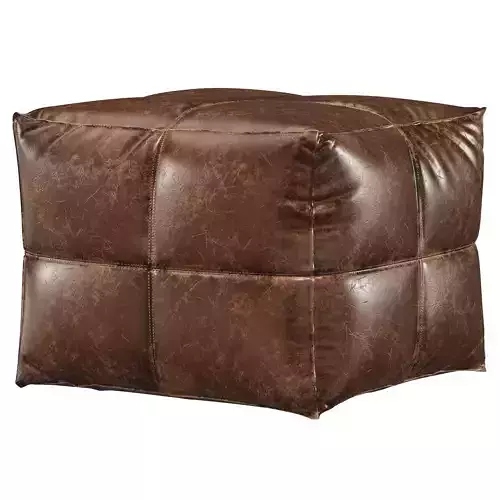 CB2 leather pouf 3D model