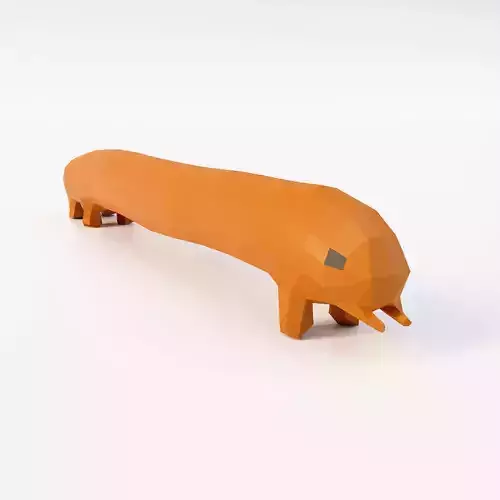 Caterpillar 3d model orange toy worm
