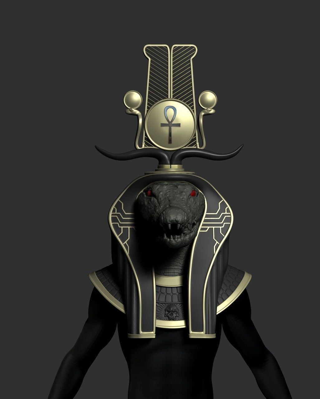 Sobek Helmet Cuts 3D print model_5