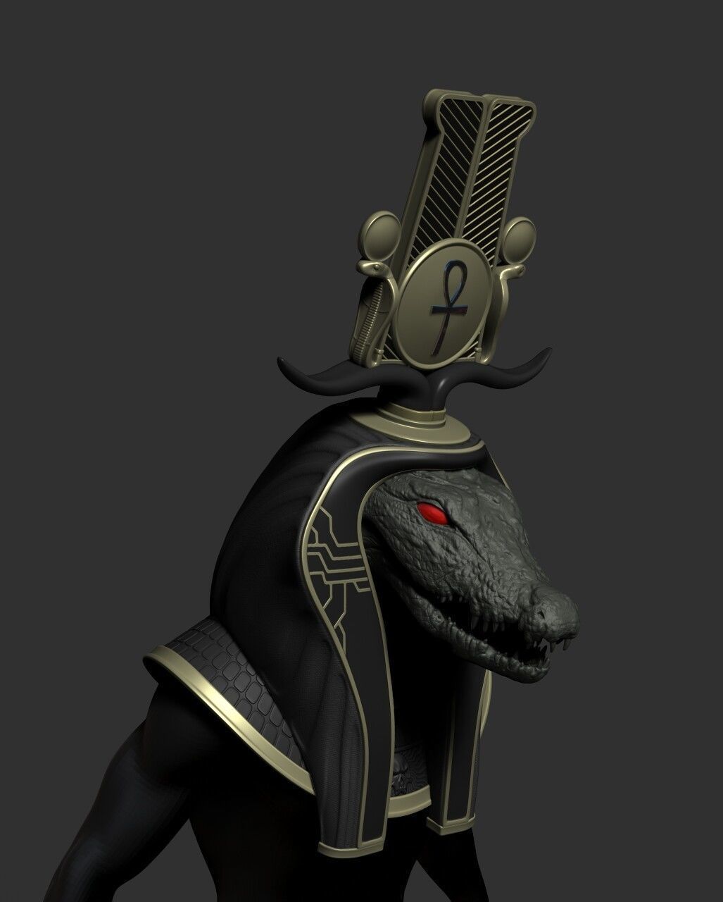 Sobek Helmet Cuts 3D print model_4