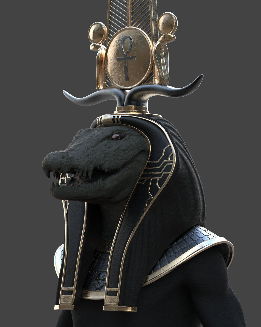 Sobek Helmet Cuts 3D print model_8