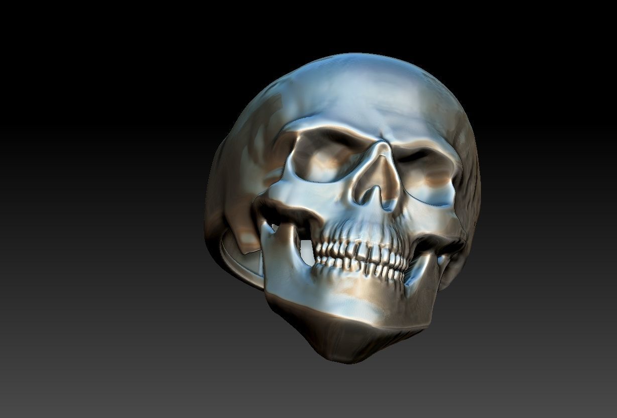 Simple Skull ring - Caveira 3D print model_1